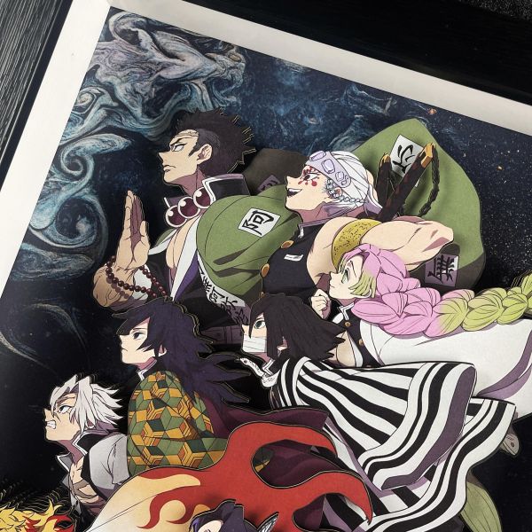 【海外代購】黑白畫映 B&W Demon Slayer 9 柱 立體裝飾畫 