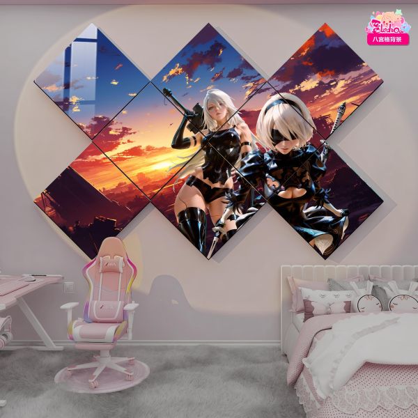 【海外代購】阿喵畫社 尤爾哈的黃昏 尼爾機械紀元2BA2八宮格 超清八宮格卡磚背景牆 滑鼠墊 床頭地墊 