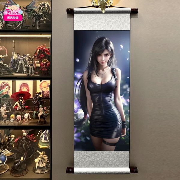 【海外代購】阿喵畫社 國風蒂法 捲軸錦緞高清精裱畫 