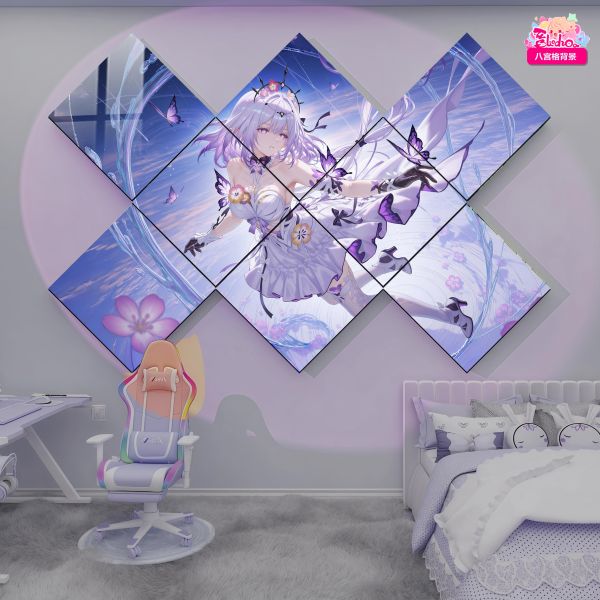 【海外代購】阿喵畫社 風之海 遐蝶八宮格背景牆 超清八宮格卡磚背景牆 
