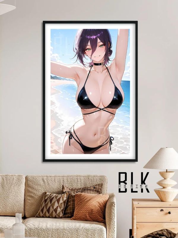 【海外代購】巴洛克 《泳裝蕾塞》電鋸人蕾塞篇reze裝飾畫冰箱貼 