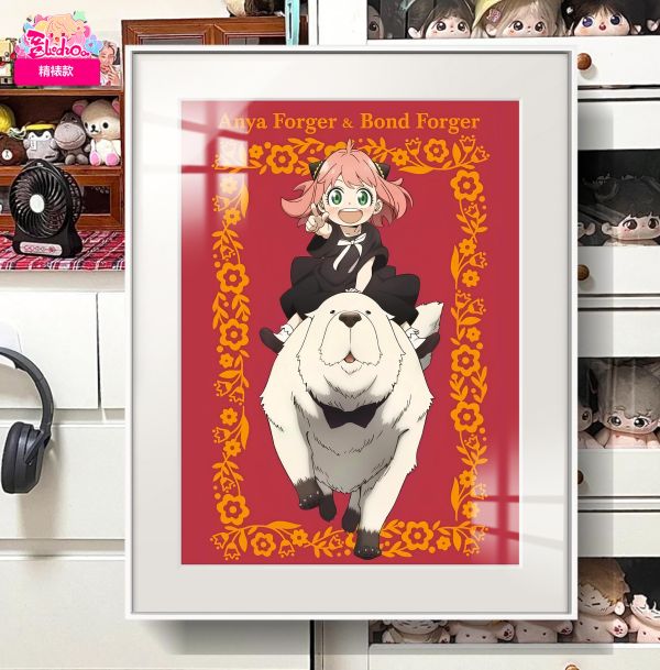 【海外代購】阿喵畫社 新春賜福阿尼亞與邦迪 展館級8k超清精裱畫 