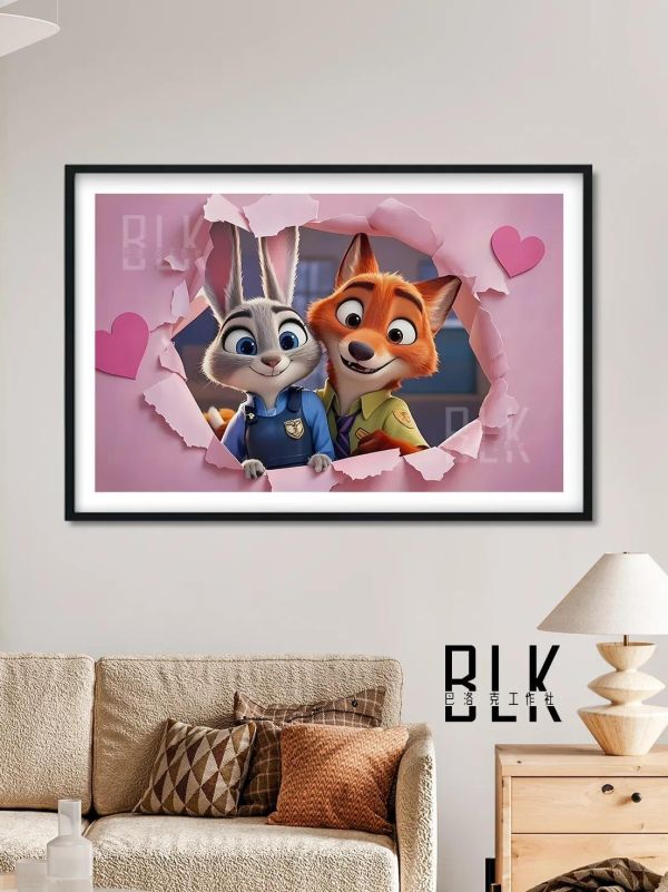 【海外代購】巴洛克 《粉色動物城》Zootopia2裝飾畫冰箱貼 