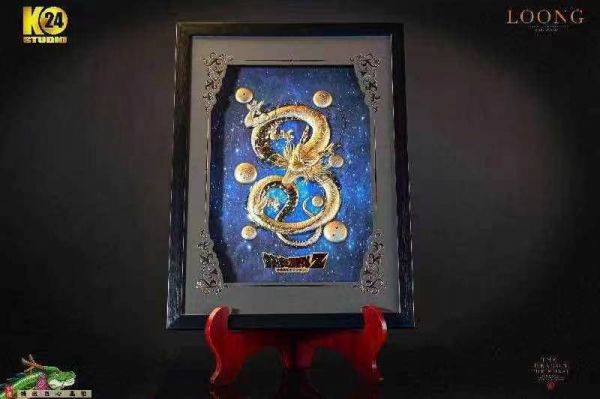 【海外現貨】【48CM】24K studio 真黃金神龍 純金金箔  3D立體 金箔相框 