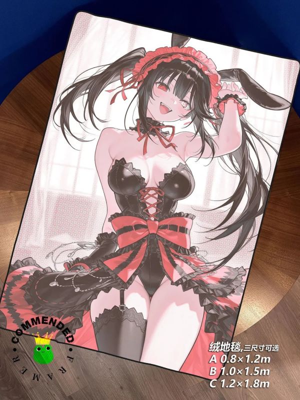 【海外代購】皇呱《可愛兔耳夢魘》約會大作戰時崎狂三裝飾畫 午睡毯 地毯 