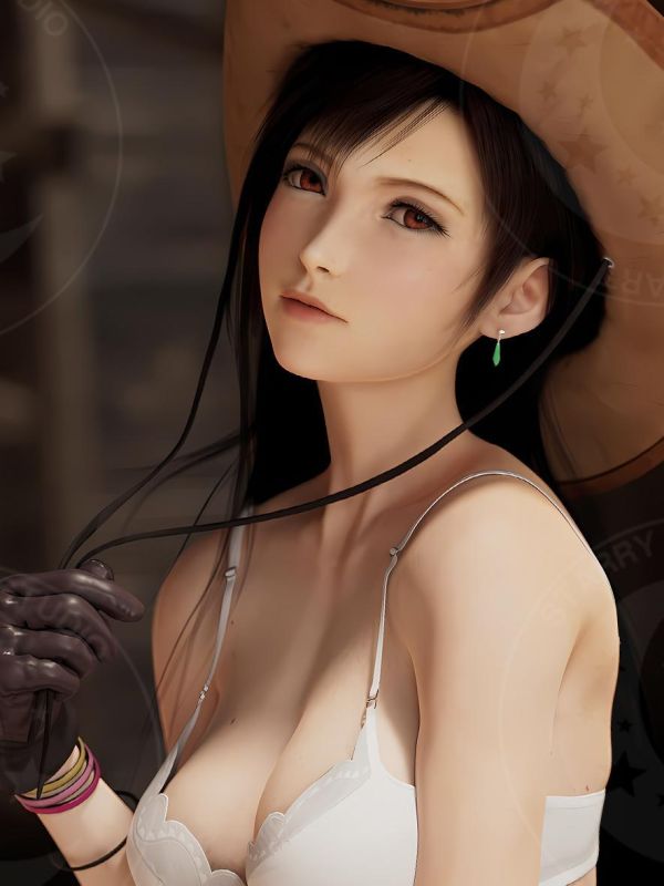 【海外代購】星空 《牛仔服蒂法》FF7最終幻想TIFA愛麗絲遊戲動畫裝飾畫 