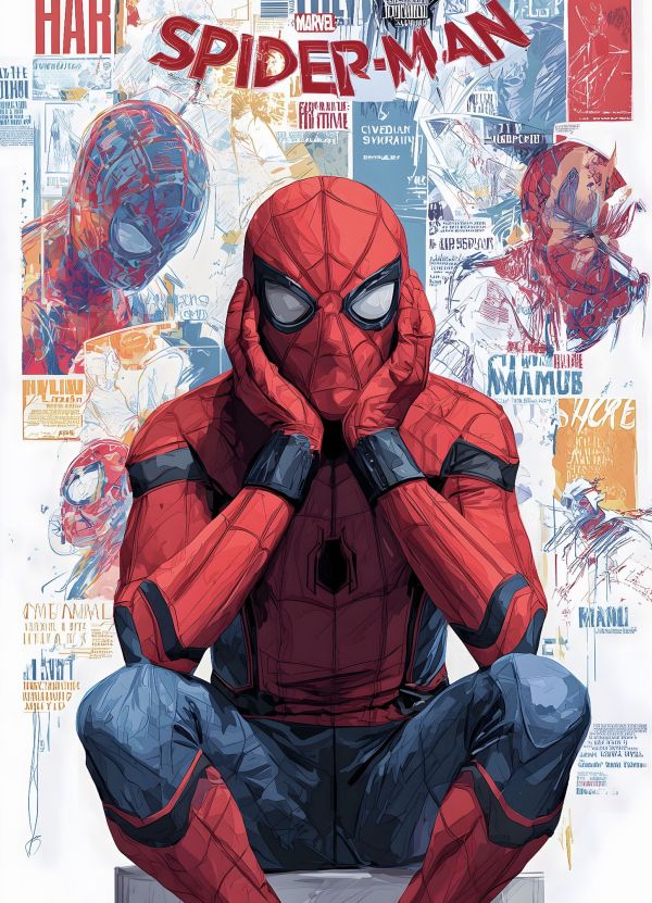 【海外代購】H2 《塗鴉蜘蛛人》漫威彼得帕克Spider Man裝飾畫 