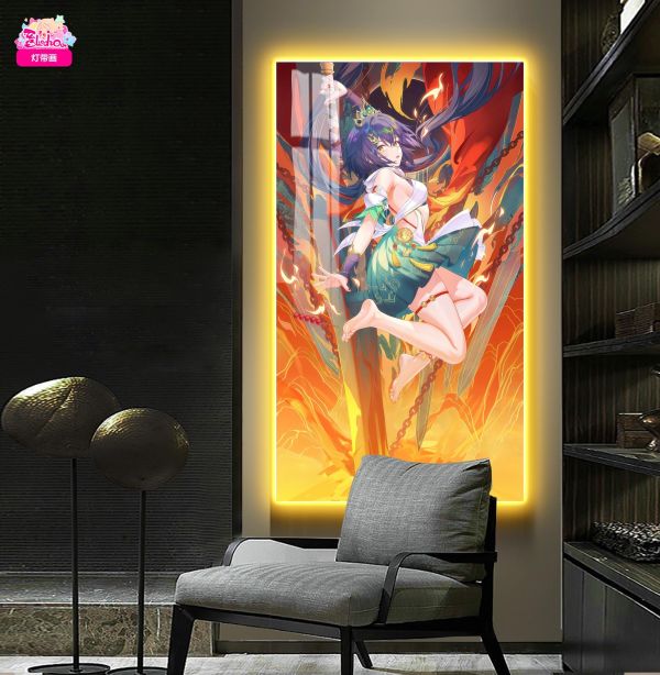 【海外代購】阿喵畫社 焚天燼火 雲璃燈帶畫 新品發布氛圍感8k超清燈帶畫 