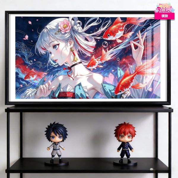 【海外代購】阿喵畫社 錦鯉賜福 今汐國風大橫款 新品12k主題超清裝飾畫 