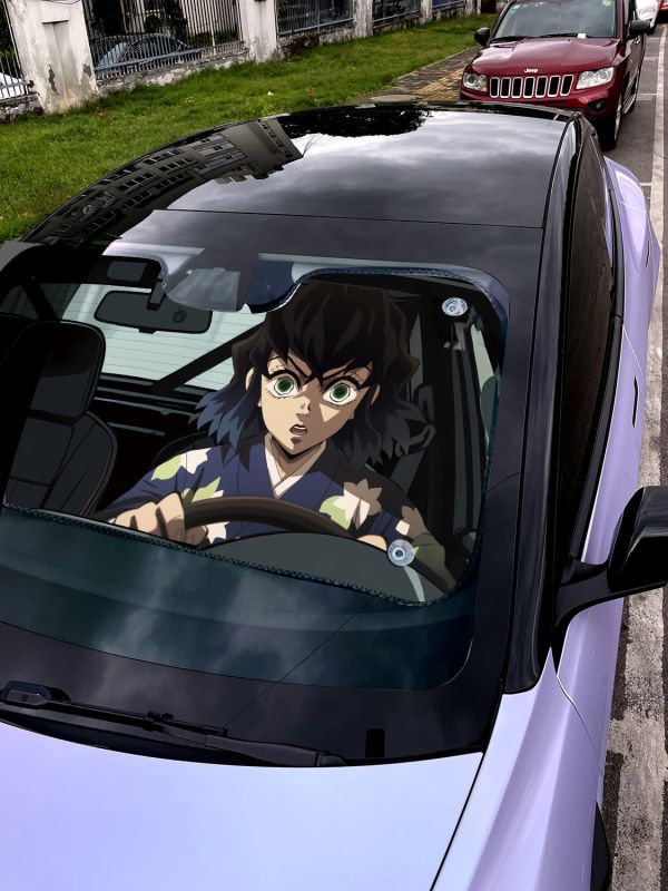 【海外代購】千鳥社《汽車前擋遮陽—伊之助》 夏季汽車遮陽防曬前擋開車二次元鬼滅之刃嘴平伊之助鬼殺隊豬頭 