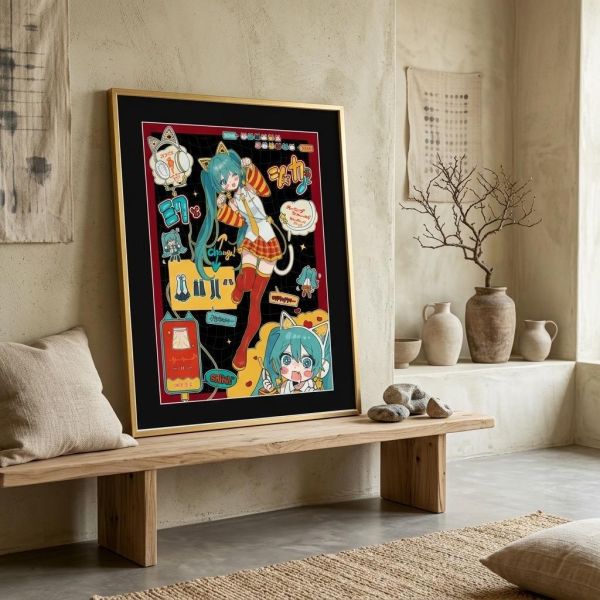 【海外代購】千鳥社 《初音×麥當勞》 初音未來麥當勞聯名Miku二次元週邊動漫掛畫臥室電競房裝飾畫 午睡毯 地毯 