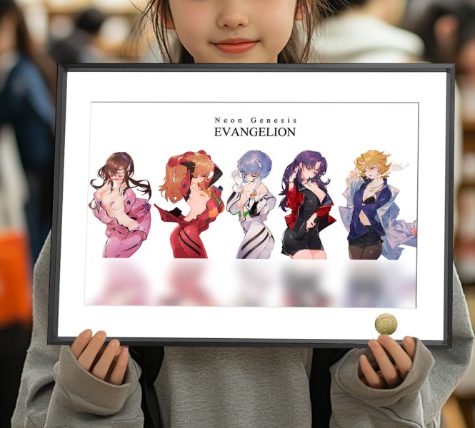 【海外代購】皇呱 《EVA女主角》新世紀福音戰士綾波麗、明日香、葛城美里、赤木律子、真希波週邊裝飾畫 