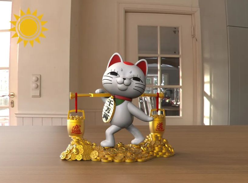 【預定】太陽模玩 招財擺件 一桶金招財膽大黨高速婆婆招財貓 