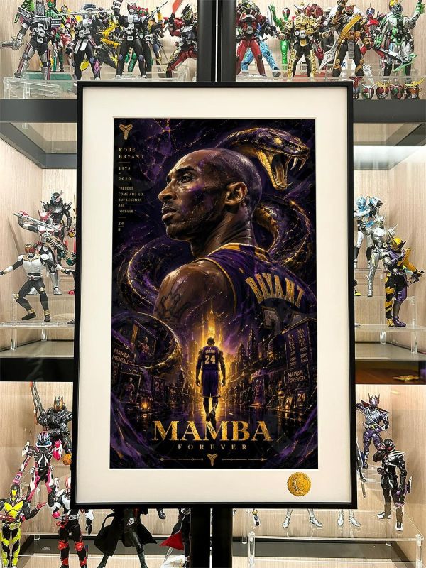 【海外代購】星空《Mamba foever》科比黑曼巴洛杉磯湖人裝飾畫 