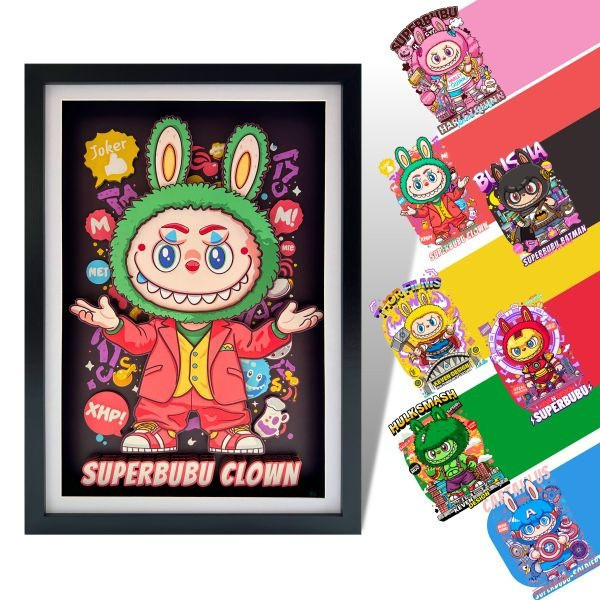 【海外代購】凹凸Panda KEVEN DESIGN SuperBubu超級英雄系列 手作紙藝立體裝飾掛畫 