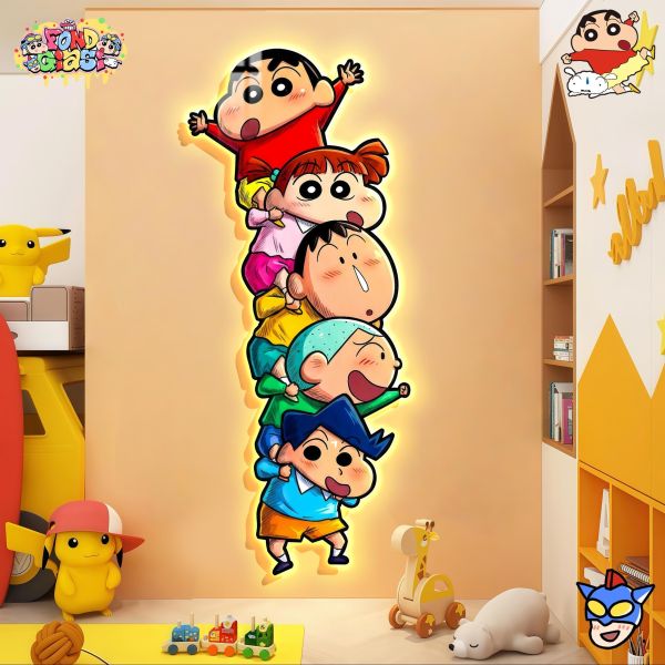 【海外代購】阿喵畫社 蠟筆小新疊疊樂 超長燈帶畫 