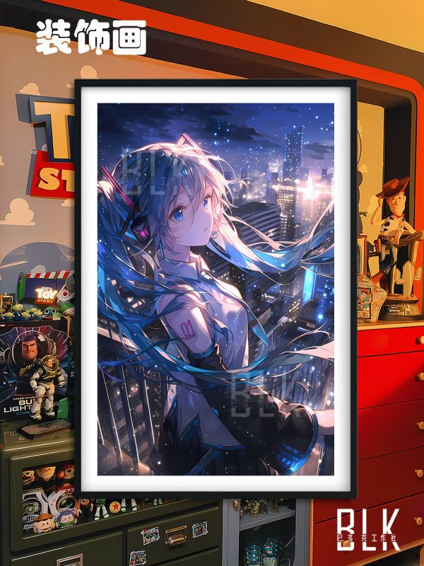 【海外代購】巴洛克 城市初音未來 Miku公主殿下歌姬動漫裝飾畫/冰箱貼 