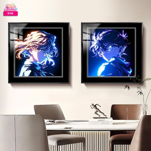 【海外代購】阿喵畫社 月光 柯藍灰原衰 新品雙宮格8K高清組合裝飾畫 