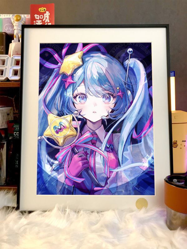 【海外代購】星空 《炫彩初音》初音未來Miku公主殿下歌姬動漫二次元裝飾畫 