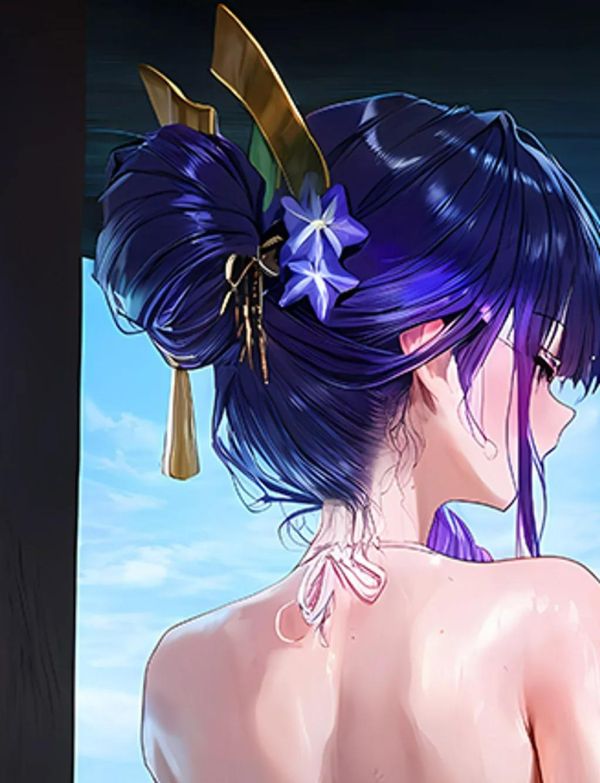 【海外代購】巴洛克《美背雷電將軍》原神裝飾畫冰箱貼 