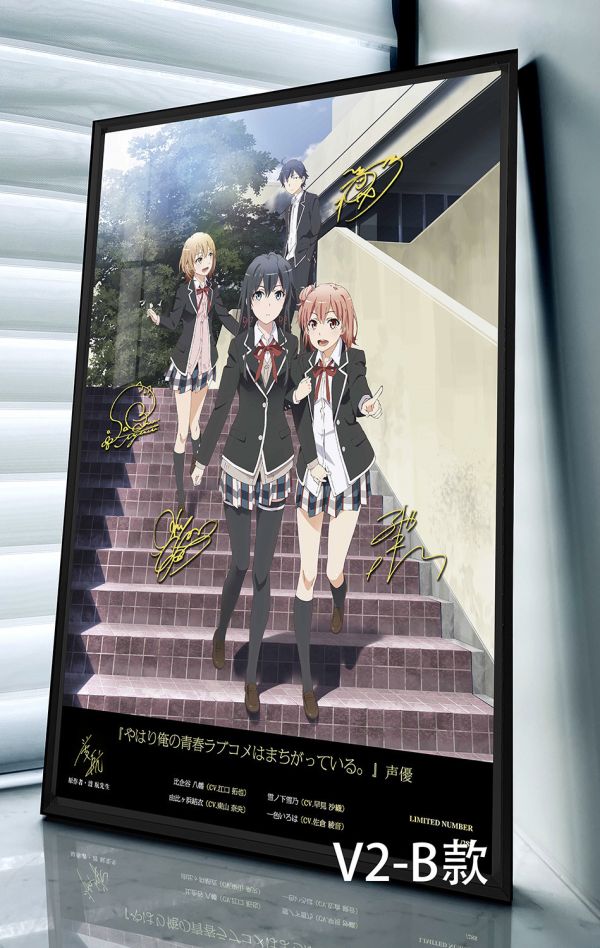 【海外代購】千鳥社 《春物 第二彈》我的青春戀愛物語比企谷雪之下雪乃一色彩羽聲優簽名裝飾畫 