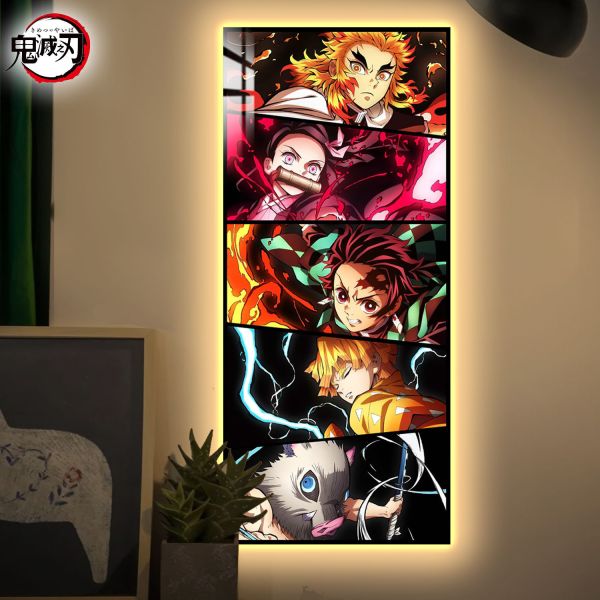 【海外代購】阿喵畫社 鬼滅之刃超長發光燈帶裝飾畫 