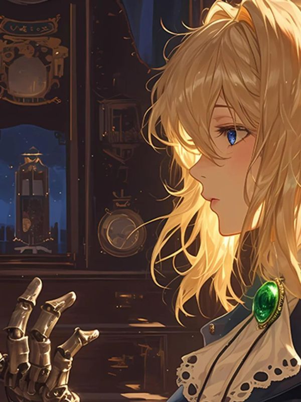 【海外代購】巴洛克 《側顏薇爾莉特》紫羅蘭永恆花園裝飾畫冰箱貼 