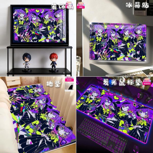 【海外代購】阿喵畫社 世界計畫 25 時 BUG霓虹之夜 12k主題超清裝飾畫 發光滑鼠墊  床頭地墊 冰箱貼 