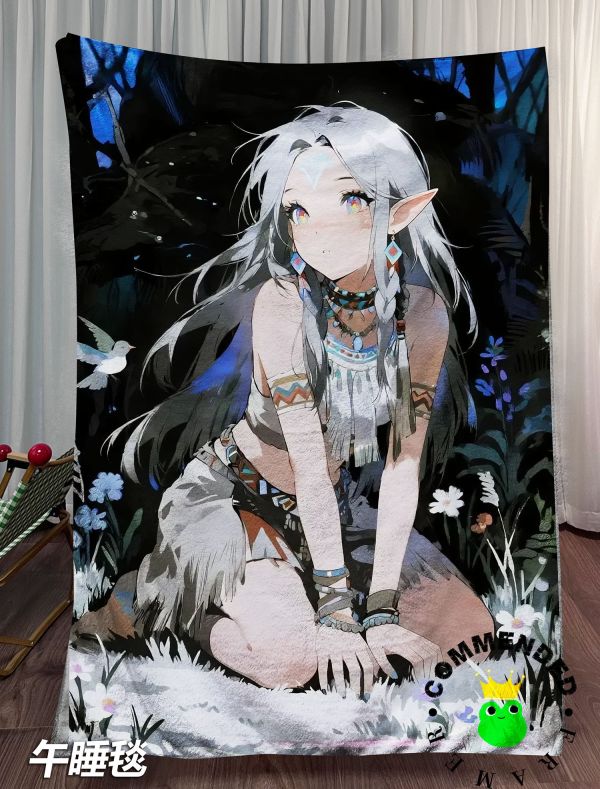 【海外代購】皇呱 《部落精靈芙莉蓮》葬送的芙莉蓮部落魔法精靈芙​​莉蓮週邊裝飾畫 午睡毯 地毯 