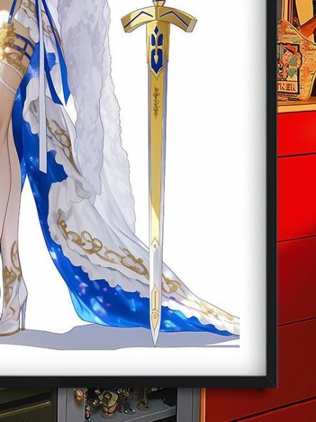 【海外代購】巴洛克 《白衣saber》阿爾托莉雅·潘德拉貢亞瑟王裝飾畫冰箱貼 