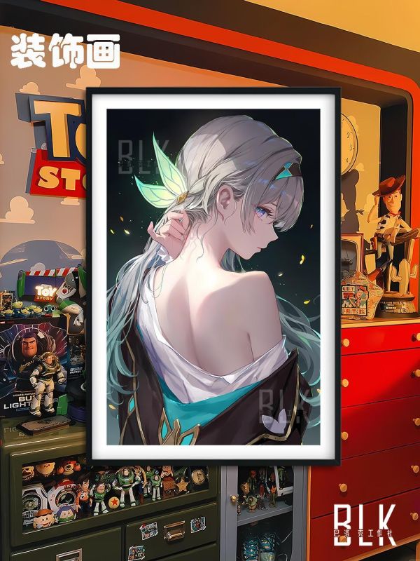 【海外代購】巴洛克 《美背流螢》崩壞星穹鐵道卡芙卡飛霄遊戲裝飾畫冰箱貼 