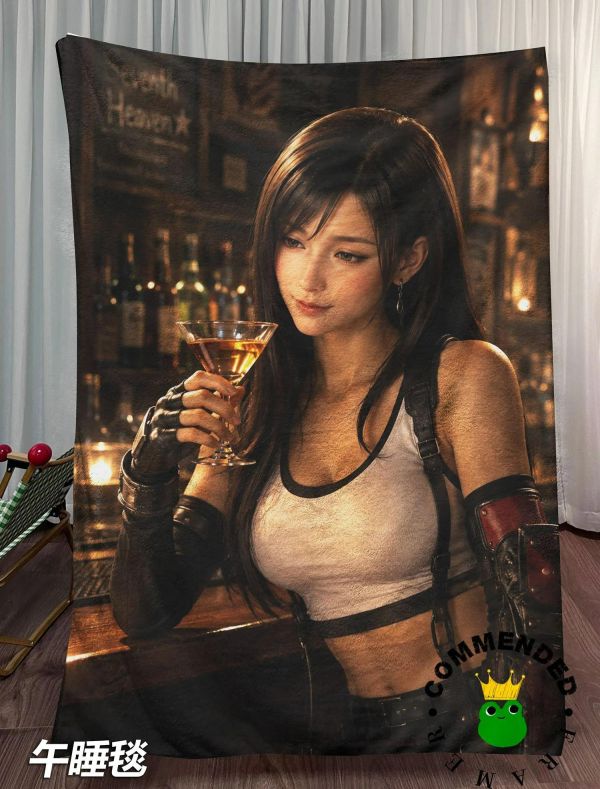 【海外代購】皇呱 《酒館小酌蒂法》最終幻想VII裝飾畫 午睡毯 地毯 
