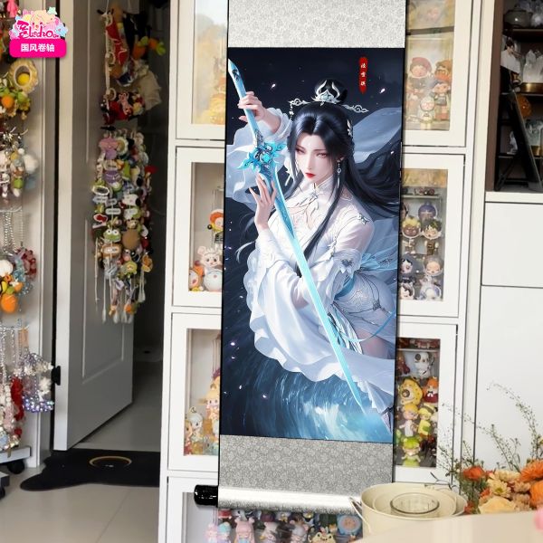 【海外代購】阿喵畫社 陸雪琪 國風捲軸錦緞高清精裱畫 