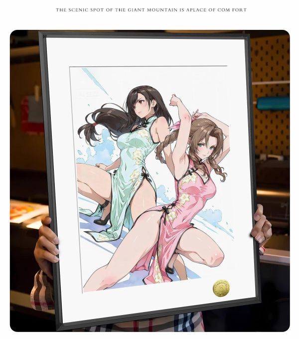 【海外代購】皇呱 《旗袍蒂法愛麗絲》 最終幻想VII旗袍蒂法愛麗絲同人周邊裝飾畫 午睡毯 地毯 