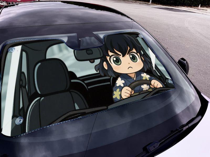 【海外代購】千鳥社《汽車前擋遮陽—伊之助》 夏季汽車遮陽防曬前擋開車二次元鬼滅之刃嘴平伊之助鬼殺隊豬頭 