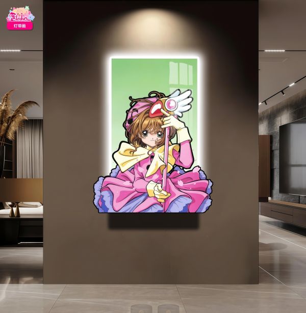 【海外代購】阿喵畫社 魔卡少女櫻綠色背景款 新品氛圍感8k超清燈帶畫 