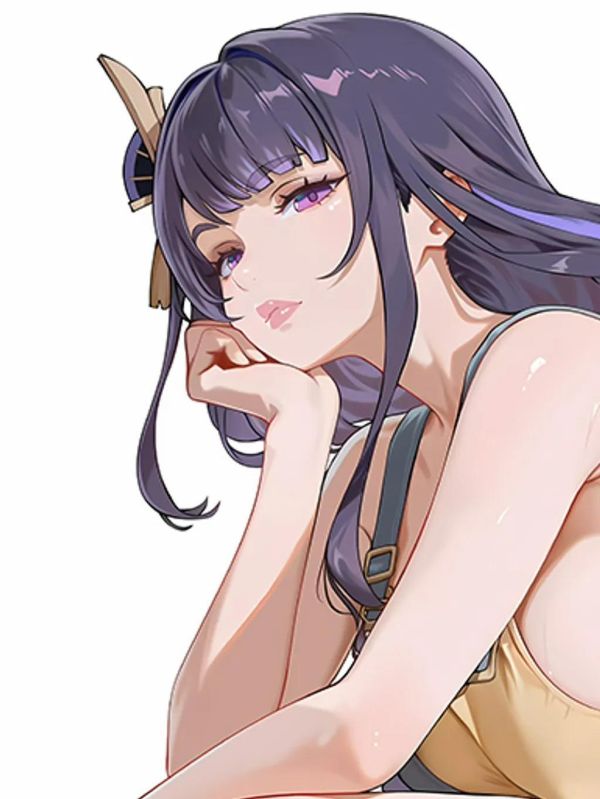 【海外代購】巴洛克 《蹲姿雷電》原神影稻妻裝飾畫冰箱貼 