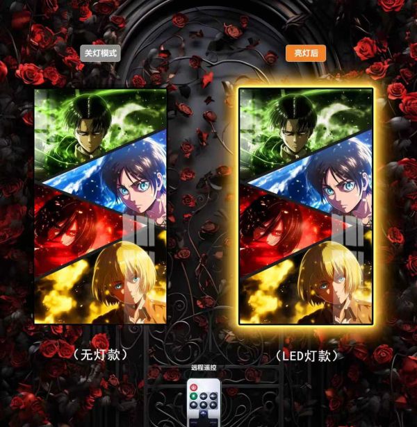 【海外代購】阿喵畫社 進擊的巨人 超大常亮裝飾燈帶畫 