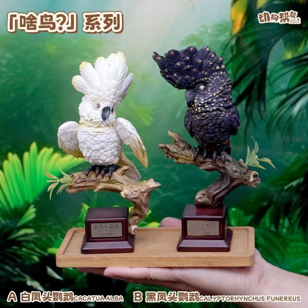 【海外代購】傑刻動漫 動物幫農場 啥鳥？系列第六彈 白鳳頭&黑鳳頭鸚鵡 