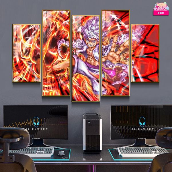 【海外代購】阿喵畫社 五檔 太陽神尼卡路飛爆炸巨拳 海賊王新品異形套組裝飾畫 床頭地墊 發光滑鼠墊 冰箱貼 