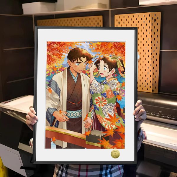 【海外代購】皇呱 《秋楓見意》 名偵探柯南平次和葉cp同人周邊裝飾畫 午睡毯  地毯 