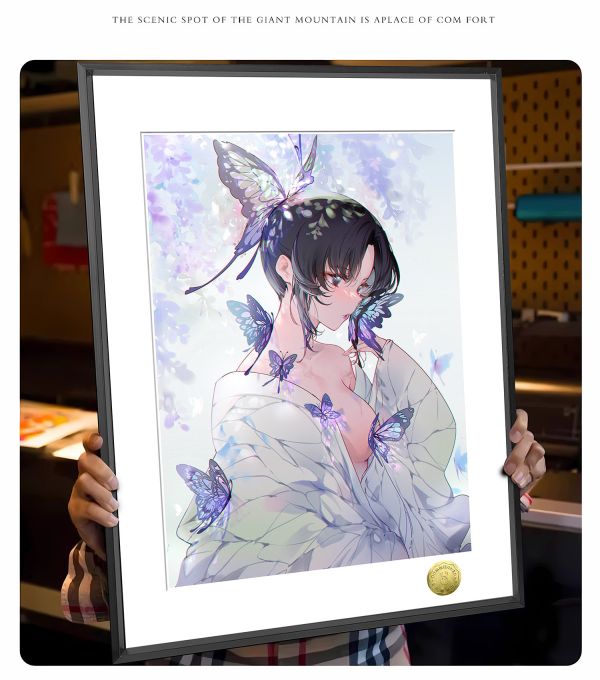 【海外代購】皇呱 鬼滅之刃鬼殺隊中蟲柱溫柔毒師蝴蝶忍週邊裝飾畫 午睡毯 地毯