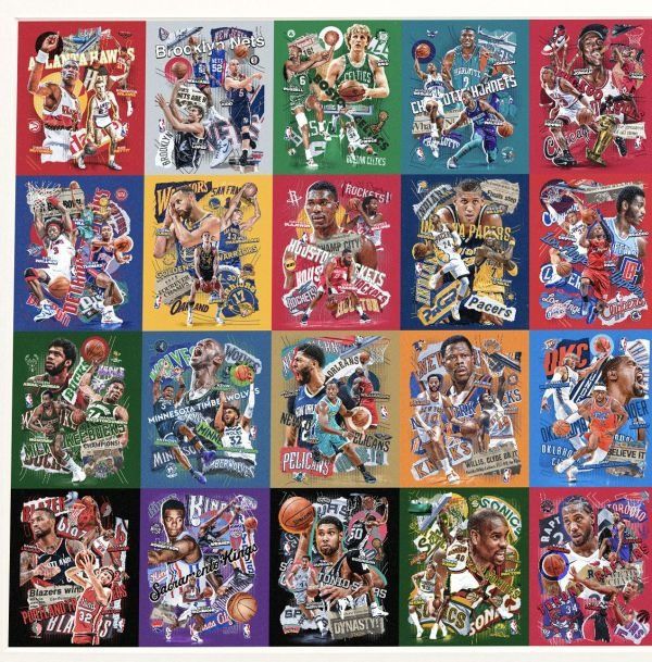 【海外代購】H2 《NBA球隊合集》科比喬丹詹姆斯庫里歐文哈登威少裝飾畫 