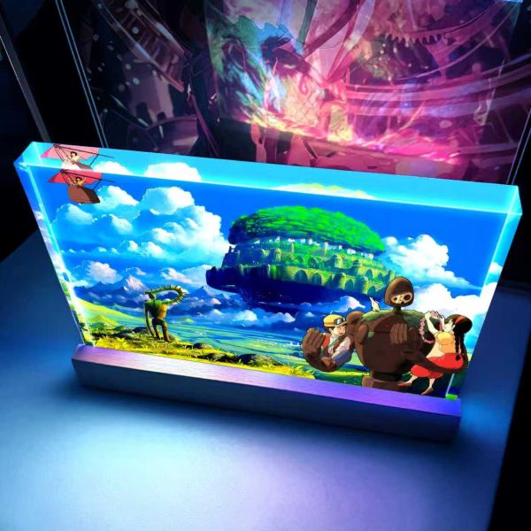 【海外代購】阿喵畫社 天空之城發光卡磚 宮崎駿大號特效發光手辦架展示磚