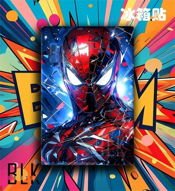 【海外代購】巴洛克 《賽博蜘蛛俠》漫威彼得帕克裝飾畫冰箱貼 