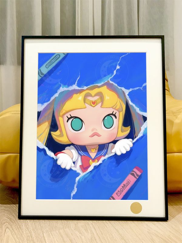 【海外代購】星空 《塗鴉molly》泡泡瑪特茉莉潮流藝術版畫動畫二次元裝飾畫 