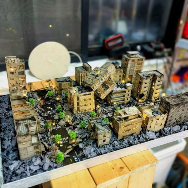 【預定】木石場景手工 戰損樓房多用途模型場景 