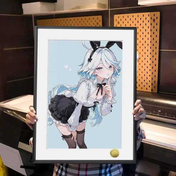 【海外代購】皇呱 《奶藍兔芙》 元神水神芙寧娜奶藍兔芙同人周邊裝飾畫 午睡毯 地毯 