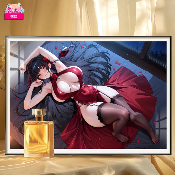 【海外代購】阿喵畫社 晚會 禮服千咲 8k主題高清裝飾畫 午睡毛毯 冰箱貼 