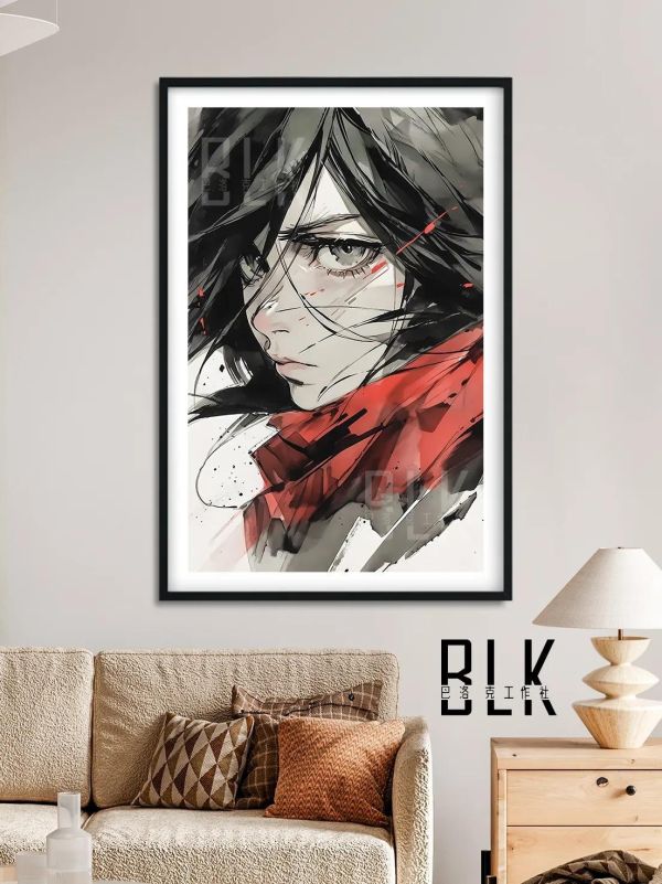 【海外代購】巴洛克 《水墨三笠》進擊的巨人裝飾畫冰箱貼 